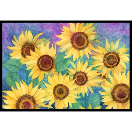 Carolines Treasures Sunflowers & Purple Indoor or Outdoor Mat, 18 x 27 CA78873